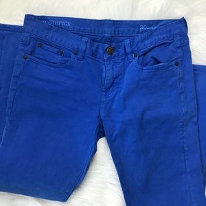 Jcrew Toothpick Ankle Pants - Bright Blue - 30